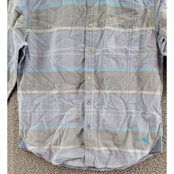 Tommy Bahama Coastline Cord Yosemite Check Shirt Men's S Dockside Blue Button Up - Picture 4 of 14